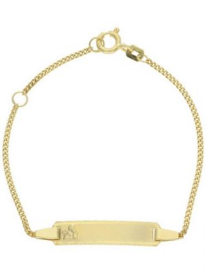 JuwelmaLux ID Armband "Identitätsarmband Gold", Identitätsarmband Gravur Plättchen, inkl. Schmuckschachtel