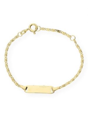 JuwelmaLux Panzerarmband "Kinder-Armband Gold Kinder Armschmuck" (1-tlg), Kinder-Armband mit Gravurplatte Gelbgold 333/000, inkl. Schmuckschachtel