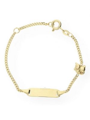 JuwelmaLux Panzerarmband "Kinder-Armband Gold Maus Kinder Armschmuck" (1-tlg), Kinder-Armband mit Gravurplatte Gelbgold 333/000, inkl. Schmuckschachtel