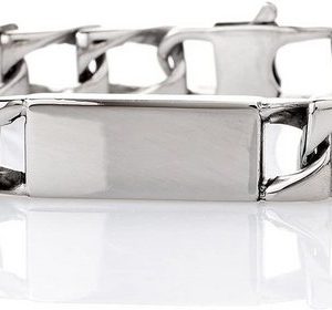 Karisma Edelstahlarmband "Edelstahl Panzer Armband Mit Platte Ideal Zum Eingravieren Hochglänzend 21cm - Herrenschmuck"