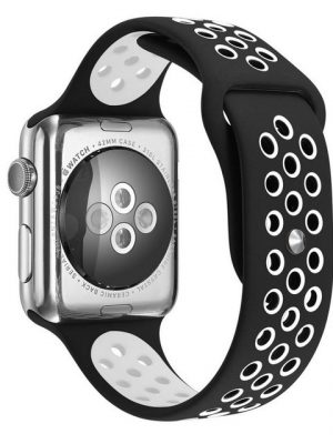 König Design Smartwatch-Armband, Apple Watch Series 1 / 2 / 3 / 4 / 5 / 102 40-38 mm Ersatz Sportarmband Schwarz