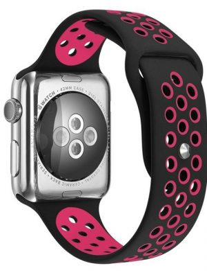 König Design Smartwatch-Armband, Apple Watch Series 1 / 2 / 3 / 4 / 5 / 102 40-38 mm Ersatz Sportarmband Schwarz