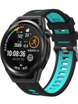 König Design Smartwatch-Armband, Armband für Huawei Watch GT 2 46mm - Uhrenarmband Ersatz Armband Band Loop Schwarz Blau