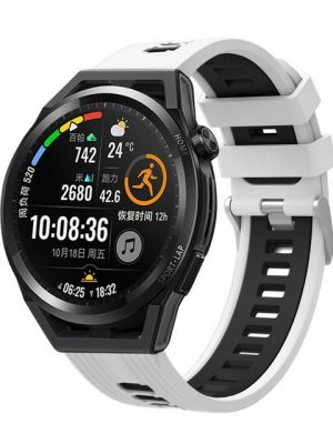 König Design Smartwatch-Armband, Armband für Huawei Watch GT 2 46mm - Uhrenarmband Ersatz Armband Band Loop Weiß Schwarz