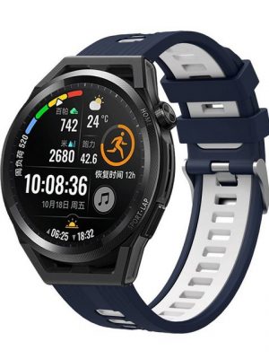 König Design Smartwatch-Armband, Armband für Huawei Watch GT 3 42mm - Uhrenarmband Ersatz Armband Band Loop Blau Weiß