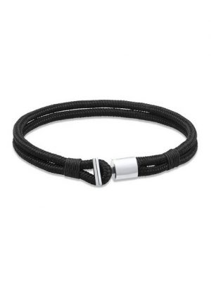 Kuzzoi Armband "Textilband Knoten Haken 925 Silber"