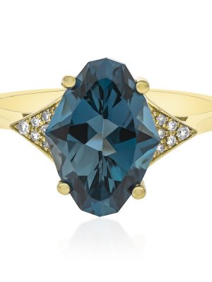 Londonblauer Topas-Goldring