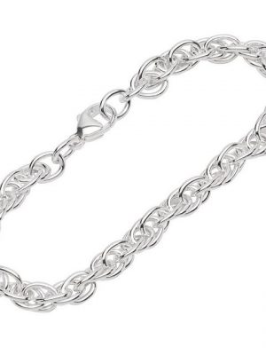 NKlaus Silberarmband "Armband 925 Sterling Silber 19cm Doppelanker Kette" (1 Stück), Made in Germany