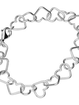 NKlaus Silberarmband "Armband 925 Sterling Silber 19cm Herz Kette Damen" (1 Stück), Made in Germany