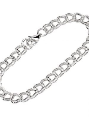 NKlaus Silberarmband "Armband 925 Sterling Silber 19cm Zwillings Panzer" (1 Stück), Made in Germany