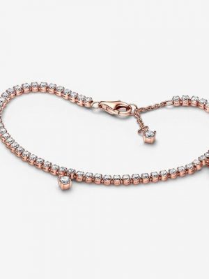 Pandora Armband "582401C01 Tennisarmband Damen Funkelnde Tropfen 14k Rosé Vergoldet 16 cm"