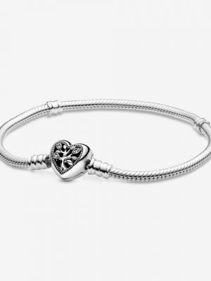 Pandora Armband "598827C01 Schlangen-Gliederarmband mit Herz-Verschluss 18 cm"