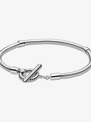 Pandora Armband "599082C00 Schlangen-Gliederarmband T-Verschluss Silber 17 cm"