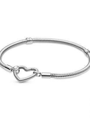 Pandora Perlenarmband "Pandora Armband Damen 599539C00-18 Silber mit Herzverschluss"