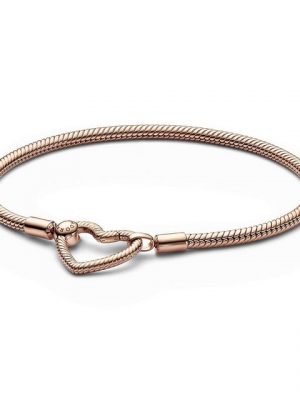 Pandora Perlenarmband "Pandora Armband mit Herz 582257C00-18 rosé vergoldet"