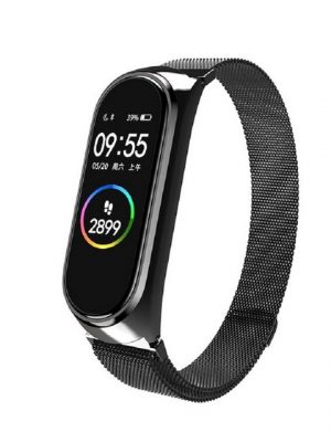 Resik Smartwatch-Armband "Edelstahl Ersatzband,Für Xiaomi 4/3 Magnetarmband Serie(Schwarz)"