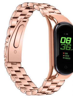 Resik Smartwatch-Armband "Geeignet für Xiaomi 5 Metallband mit Edelstahlband anstelle des Armbandes (Rose Gold)."