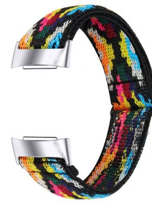 Resik Smartwatch-Armband "Nylon Einstellbar Elastisch Armband Kompatibel Mit Fitbit charge 5"