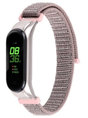 Resik Smartwatch-Armband "Passend für Xiaomi 3/4 Nylon Uhrenarmband, Sport Ersatzarmband, 5.5-8.1zoll (Rosa)"