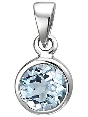 SIGO Anhänger 925 Sterling Silber 1 Blautopas hellblau blau