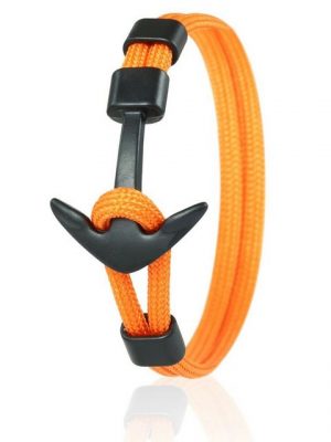 Skipper Armband "Skipper Anker Armband 21 cm Nylon Armschmuck Orange mit Schwarzem Anker 6970"