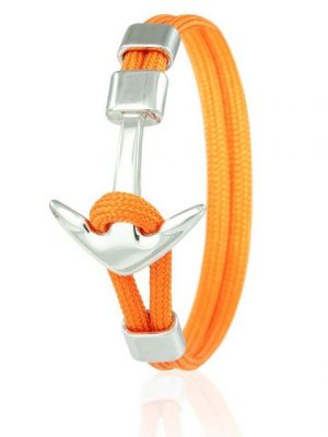 Skipper Armband "Skipper Anker Armband 21 cm Nylon Armschmuck Orange mit Silbernem Anker 6971"