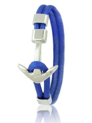 Skipper Armband "Skipper Anker Armband 21 cm Nylon Armschmuck in Blau mit Silbernem Anker 6959"