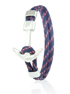 Skipper Armband "Skipper Anker Armband 21 cm Nylon Armschmuck in Blau/Bunt mit Silbernem Anker 6965"