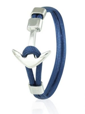 Skipper Armband "Skipper Anker Armband 21 cm Nylon Armschmuck in Marine mit Silbernem Anker 6957"