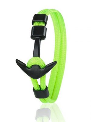 Skipper Armband "Skipper Anker Armband 21 cm Nylon Armschmuck in Neongrün mit Schwarzem Anker 6960"