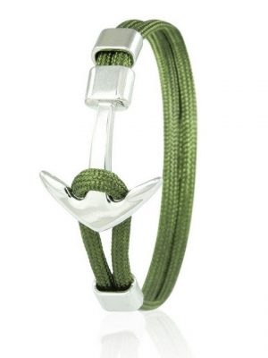 Skipper Armband "Skipper Anker Armband 21 cm Nylon Armschmuck in Oliv mit Silbernem Anker 6955"