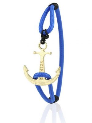 Skipper Armband "Skipper Anker Armband Nylon maritimes Armschmuck in Blau mit Goldenem Anker 6929"