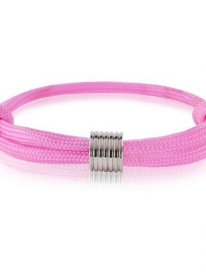 Skipper Armband "Skipper Armband Surferband maritimes Knoten Armband Rosa mit silbernem Anhänger 7370"