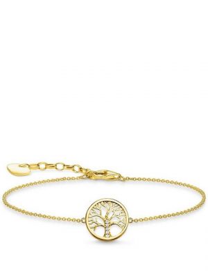 THOMAS SABO Armband "A1828-414-14 Armband Tree Of Love Gold-Ton Silber 19 cm"