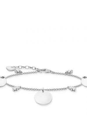 THOMAS SABO Armband "A1962-051-21 Armband Drei Coins Weiße Steine Silber"