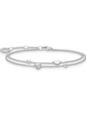 THOMAS SABO Armband "A2057-051-14 Armband Damen Herzen und Weiße Steine Zirkonia Silber"