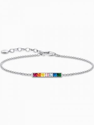 THOMAS SABO Armband "A2068-477-7 Armband Damen Regenbogen Bunte Steine Sterling-Silber"