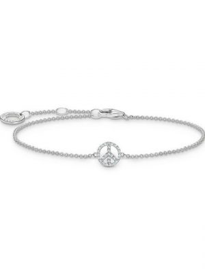 THOMAS SABO Armband "A2083-051-14 Armband Damen Peace mit Weißen Steinen Silber 19 cm"