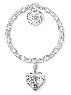 THOMAS SABO Armband Set "SET0554-643-14 Set Charm-Armband Engelspaar Silber 17 cm"