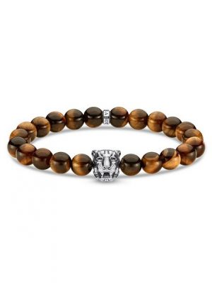 THOMAS SABO Armband "Tiger, A1939-950-2-L18, L19,5", mit Tigeraugen und Zirkonia