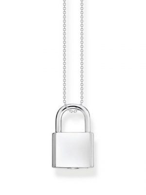 THOMAS SABO Kette mit Anhänger "KE2130-001-21 Halskette mit Anhänger Damen Schloss Sterling-Silber"