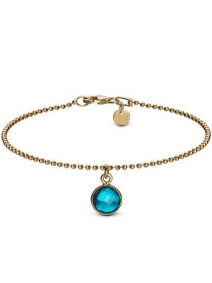 iz-el Armband "Armband Gold Chalcedon Petrol - KUGELARMBAND", 925 Sterling Silber