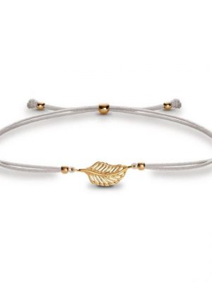 iz-el Armband "Armband Gold FEDER - Makramee", 925 Sterling Silber