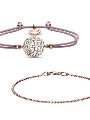 iz-el Armband "Schmuckset Armband Rosegold MANDALA - Twist Kugelarmband", 925 Sterling Silber