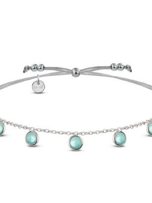 iz-el Armband "Tröpfchen Armband Chalcedon Türkis-Blau 925 Silber", 925 Sterling Silber