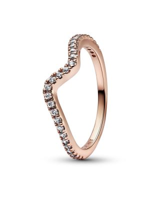 Pandora Ring - Sparkling Wave - 182539C01 925 Silber vergoldet, Zirkonia roségold