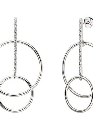 SIGO Ohrhänger 925 Sterling Silber 42 Zirkonia Ohrringe Ohrstecker Silberohrringe