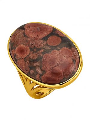 Damenring mit Blumenopal-Cabochon Diemer Gelbgold