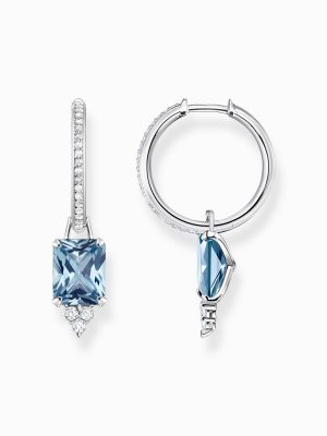 Thomas Sabo Creolen - CR672-059-1 925 Silber, Zirkonia blau