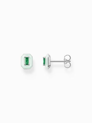 Thomas Sabo Ohrstecker - H2270-496-6 925 Silber, Emaille grün